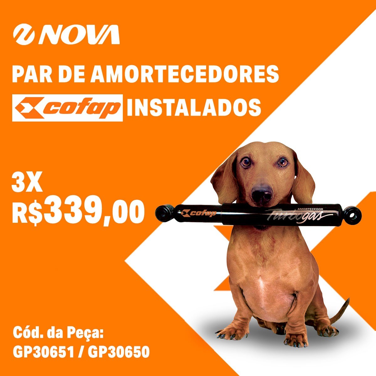 Imagem ilustrativa da oferta de Par de amortecedores dianteiros COFAP instalados